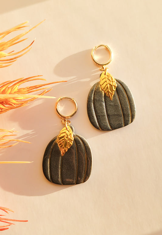 Graphite Pumpkin Dangles