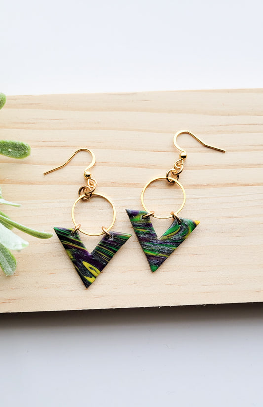 "Geometric" Mardi Gras Dangle