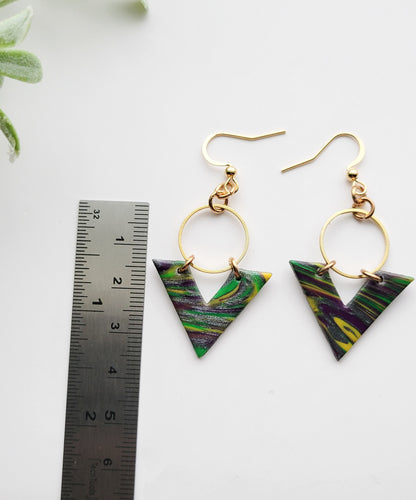 "Geometric" Mardi Gras Dangle